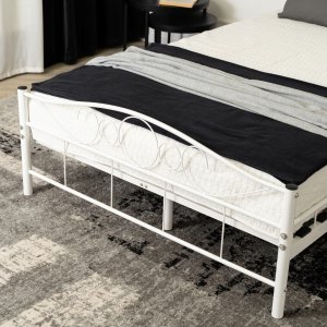 Łóżko 120x200 Metalowe Jednoosobowe Pojedyncze Młodzieżowe Białe GRIFFIN 5