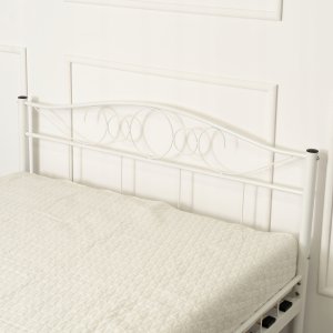 Łóżko 120x200 Metalowe Jednoosobowe Pojedyncze Młodzieżowe Białe GRIFFIN 7