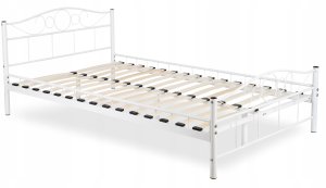 Łóżko 120x200 Metalowe Jednoosobowe Pojedyncze Młodzieżowe Białe GRIFFIN 8