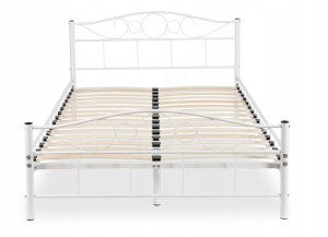 Łóżko 120x200 Metalowe Jednoosobowe Pojedyncze Młodzieżowe Białe GRIFFIN 9