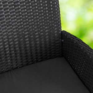 Sofa Kanapa Rattanowa Ława Ławka Ogrodowa Na Taras Ogród KENT Czarna 3