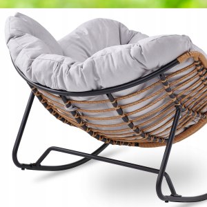 Fotel Leżak Ogrodowy Bujany Bujak Leżanka Do Salonu Na Taras ELTON Szary 6