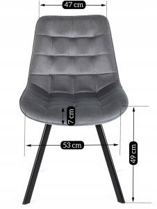 Zestaw Stół Okrągły Rozkładany z Krzesło 6x Tapicerowane Szare Welurowe 14