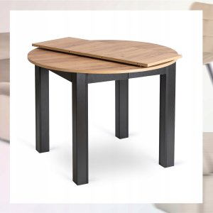 Zestaw Stół Okrągły Rozkładany z Krzesło 6x Tapicerowane Szare Welurowe 9