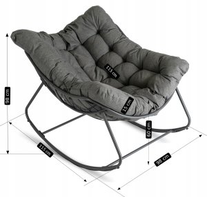 Fotel Leżak Ogrodowy Bujany Bujak Leżanka Do Salonu Na Taras LAREDO Szary 14