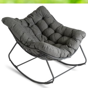 Fotel Leżak Ogrodowy Bujany Bujak Leżanka Do Salonu Na Taras LAREDO Szary 6
