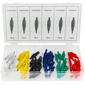 ZESTAW KROKODYLKÓW IZOLOWANYCH ZACISKOWE ZŁĄCZE ZESTAW 60 SZT. 2