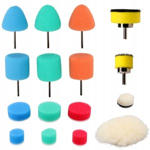 ZESTAW MINI KOŃCÓWEK GĄBEK POLERSKICH DO POLEROWANIA DETALI 16EL 4