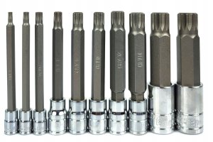 Falontech ZESTAW NASADEK KOŃCÓWKI BITY SPLINE M4-M18 DŁUGIE 4
