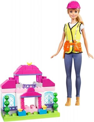 Lalka Barbie Mattel Barbie Lalka Budowniczy + Zestaw klocków (FCP76) 1