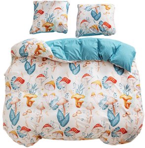 Pościel 140x200 bawełna satynowa dwustronna GierekHoff gruba 2 części GH 3065 grzyby 2