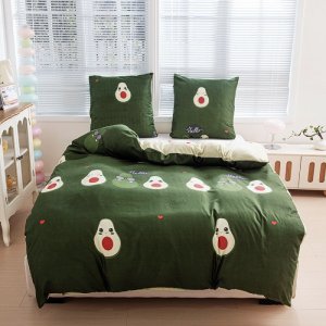 Pościel 200x220 bawełna satynowa dwustronna GierekHoff gruba 3 części GH 3071 awokado 2