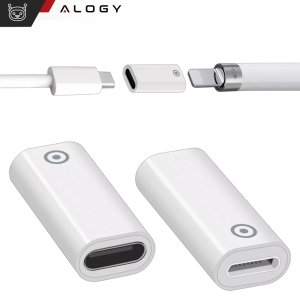 Adapter Alogy Pencil Charger do rysika USB-C Lightning do Apple Pen umożliwiający ładowanie kablem Biały 3