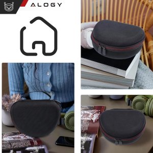 Etui ochronne na słuchawki do JBL Tune 600/510/500/460/450 Alogy Hard Case obudowa ochronna na zamek Czarne 2