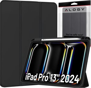 Etui ochronne z rysikiem do Apple iPad Pro 13" 2024 Alogy Book Cover Case obudowa na tablet Czarne 1