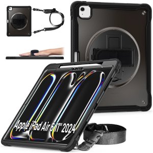 Etui pancerne 360 z miejscem na rysik do Apple iPad Air 11" (2024,2025) / Air 10.9" (2020,2022) /Pro11(2018) Alogy Pirate 360 Case obudowa na tablet Czarne 1