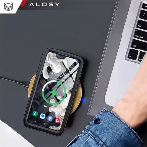 Etui Wodoodporne Alogy HydroArmor IP68 Case z przezroczystym tyłem Pancerna obudowa 360 do MagSafe do Samsung Galaxy S24 FE 6