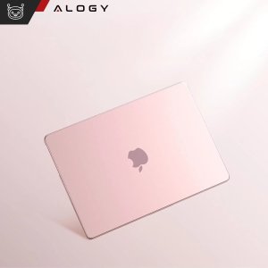Etui do Apple Macbook Air 13.6 - M2/M3 2022/2023/2024/2025 Alogy AirGuard Elastyczna obudowa Matowa Przezroczysty Różowy 2