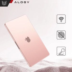 Etui do Apple Macbook Air 13.6 - M2/M3 2022/2023/2024/2025 Alogy AirGuard Elastyczna obudowa Matowa Przezroczysty Różowy 5