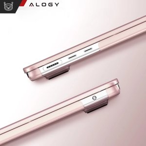 Etui do Apple Macbook Air 13.6 - M2/M3 2022/2023/2024/2025 Alogy AirGuard Elastyczna obudowa Matowa Przezroczysty Różowy 7