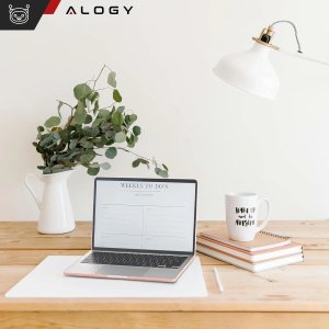 Etui do Apple Macbook Air 13.6 - M2/M3 2022/2023/2024/2025 Alogy AirGuard Elastyczna obudowa Matowa Przezroczysty Różowy 8