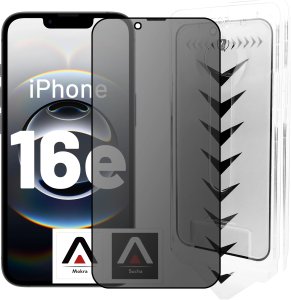 Szkło hartowane Prywatyzujące do Apple iPhone 16e ochronne szkiełko na ekran 9H Alogy Privacy EasyShield z ramką montażową 1
