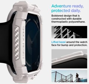 ETUI DO APPLE WATCH 10 (46MM) BEŻOWE DUNE BEIGE SPIGEN RUGGED ARMOR PRO 11