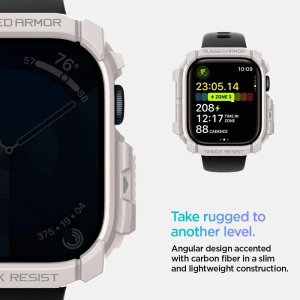ETUI DO APPLE WATCH 10 (46MM) BEŻOWE DUNE BEIGE SPIGEN RUGGED ARMOR PRO 10