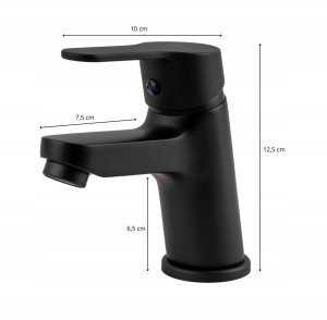 Bateria umywalkowa stojąca łazienkowa czarna - Yoka 13