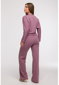 B292 Bluza z kopertowym dekoltem - wrzosowa (kolor wrzos, rozmiar L) 5