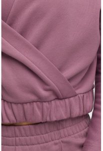 B292 Bluza z kopertowym dekoltem - wrzosowa (kolor wrzos, rozmiar L) 6