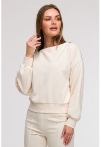 B293 Bluza z otwartymi plecami - waniliowa (kolor ecru, rozmiar S) 1