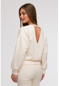 BeWear B293 Bluza z otwartymi plecami - waniliowa (kolor ecru, rozmiar L) 2
