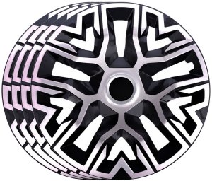 Komplet kołpaków uniwersalnych The Best bicolor srebnro-czarne 15 cali 2