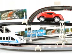 Tor Samochodowy + Auto Kolejka Pociąg 632 cm 110 elementów 3