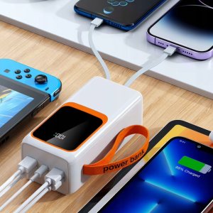 POWER BANK DENMEN BATERIA AWARYJNA 30000mAh BIAŁY DP31 USB + TYP-C 2