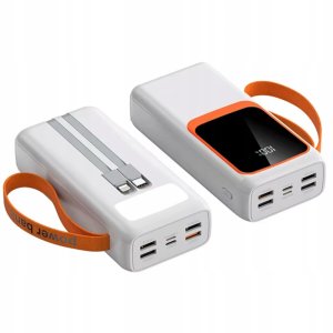 POWER BANK DENMEN BATERIA AWARYJNA 30000mAh BIAŁY DP31 USB + TYP-C 8