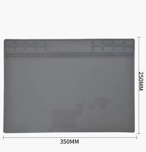 Techrebal Mata Silikonowa Stołowa 35x25cm do Lutowania Antystatyczna Szara Techrebal 2