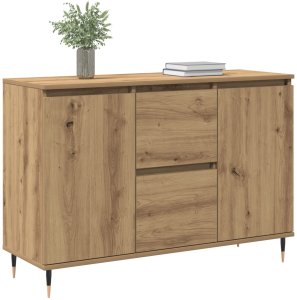 vidaXL Komoda Dąb Artisan Płyta wiórowa, okleina dębowa Średnia Komoda 3