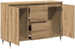 vidaXL Komoda Dąb Artisan Płyta wiórowa, okleina dębowa Średnia Komoda 5