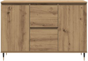 vidaXL Komoda Dąb Artisan Płyta wiórowa, okleina dębowa Średnia Komoda 6