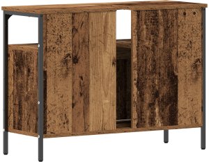 vidaXL Szafka umywalkowa Stare drewno metal 8