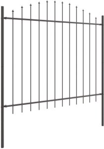 vidaXL Panel Płotu z Łukiem Szary Stal 125cm x 170cm Składany 3