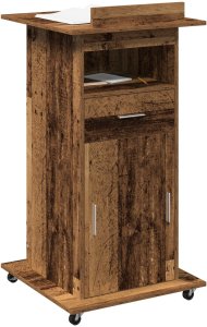 vidaXL Mówca Stare drewno Średni Stół roboczy 3