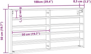 vidaXL Półka Czarny dąb MDF 100 x 8,5 x 50 cm Montaż na ścianie 10