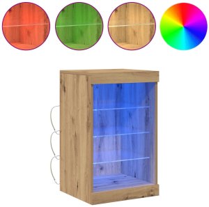 vidaXL Bufet Dąb Rękodzielniczy Płyta wiórowa, Szkło Średni 4