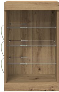 vidaXL Bufet Dąb Rękodzielniczy Płyta wiórowa, Szkło Średni 5