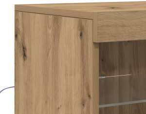 vidaXL Bufet Dąb Rękodzielniczy Płyta wiórowa, Szkło Średni 8