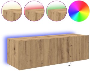 vidaXL Szafka ścienna TV Dąb rzemieślniczy Płyta wiórowa 100 x 35 x 31 cm 4