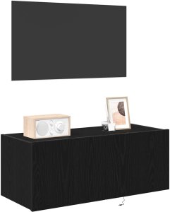 vidaXL Szafka ścienna do telewizora Czarny dąb 3